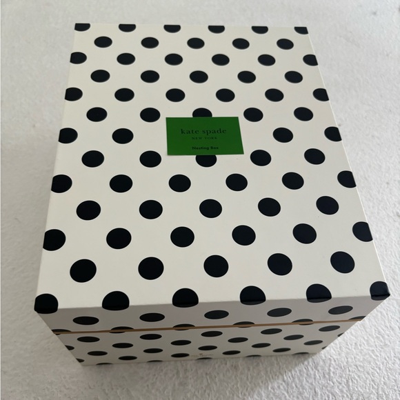 Kate Spade New York Small Nesting Storage Box Black Dots NWT - Picture 3 of 12